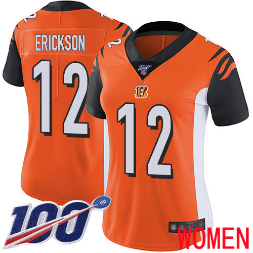 Cincinnati Bengals Limited Orange Women Alex Erickson Alternate Jersey NFL Footballl #12 100th Season Vapor Untouchable->cincinnati bengals->NFL Jersey